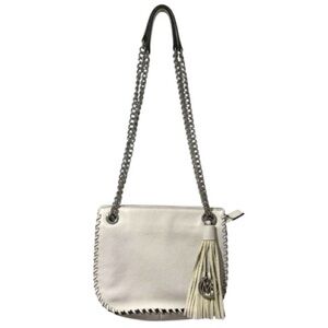 Michael Kors White Leather Whipped Chelsea Small Crossbody Messenger Bag